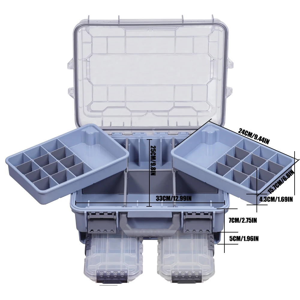 SAMOLLA Caja de aparejos de pesca de gran capacidad, portátil, multifuncional, impermeable, accesorios de cebo, caja de almacenamiento para acampar al aire libre - imagen 4