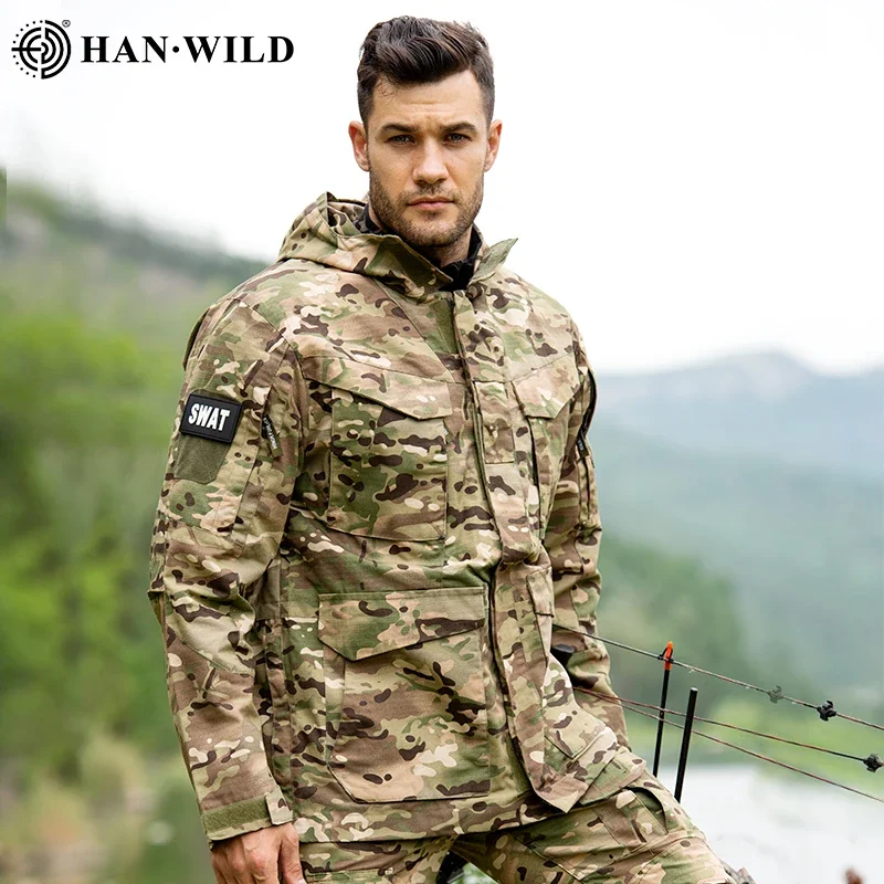 Chaquetas de senderismo al aire libre para hombre, chaqueta de combate de caza, chaqueta táctica, ropa de acampada, rompevientos, abrigos impermeables para escalar Softair - imagen 3