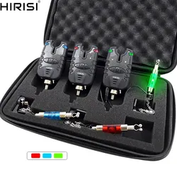 Hirisi 3 - Juego de Alarma de Pesca de Carpa y Indicador de Picada, Resistente al Agua, con LED Azul, Accesorios de Pesca