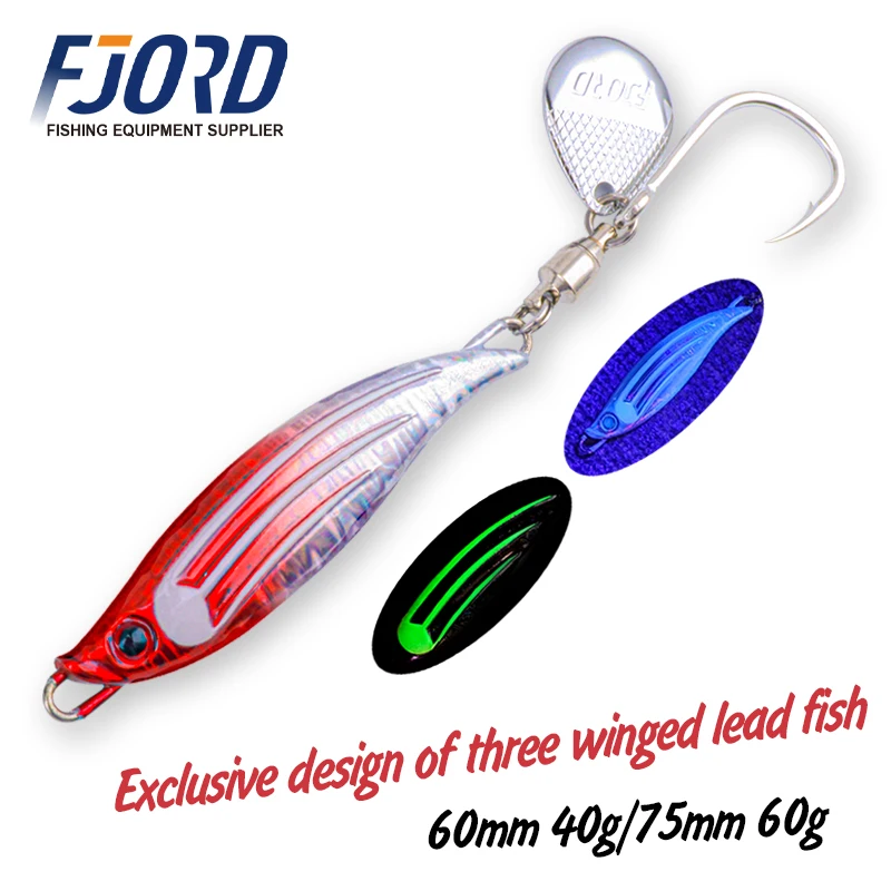 FJORD 40g 60g plantilla de pesca de Metal cola Spinner señuelo giratorio cuchara de mar Lucio recién llegados 2025 cebos artificiales aparejos de pesca - imagen 2