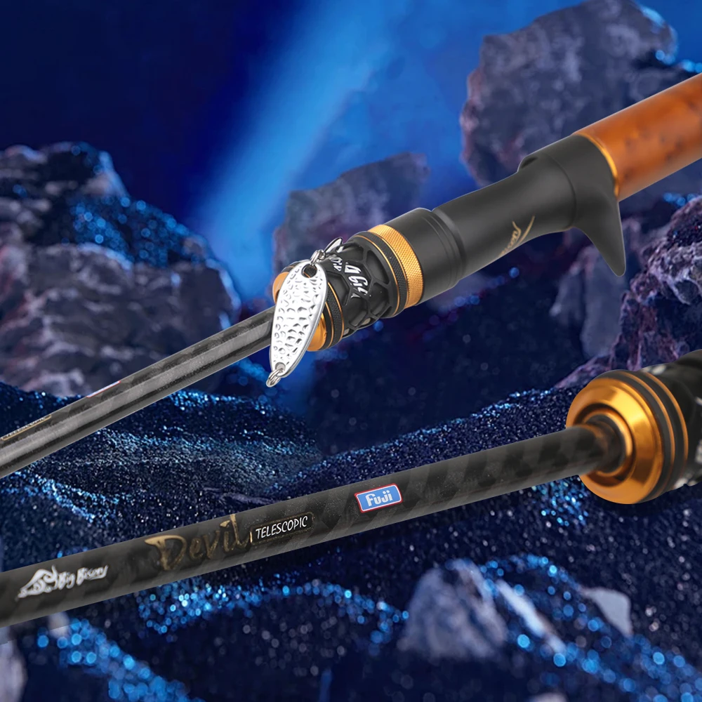 ROLLFISH-caña de pescar telescópica ultraligera UL para trucha, caña de pescar de viaje con guías Fuji, línea de PE de 100M gratis - imagen 5