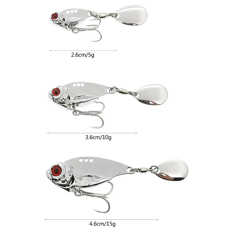 Nuevo Vib señuelo de Metal cuchara de pesca señuelos lentejuelas Spinnerbait luz vibratoria Japón aparejos de pesca productos agarre giratorio Jigging invierno - imagen 2
