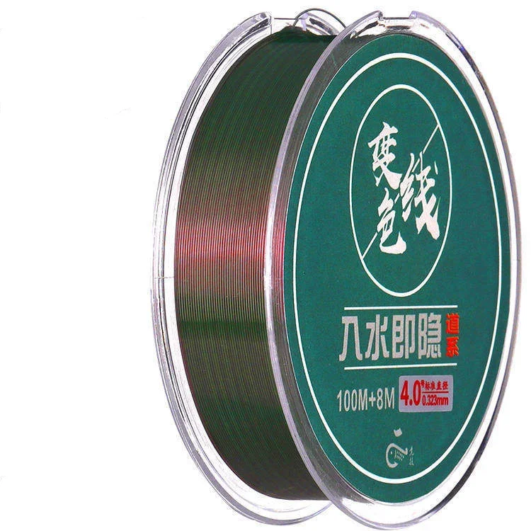 Línea de pesca descolorida de 108m, sublínea principal, suave, fuerte, cambio de Color, línea de pesca de nailon competitiva, accesorios de pesca