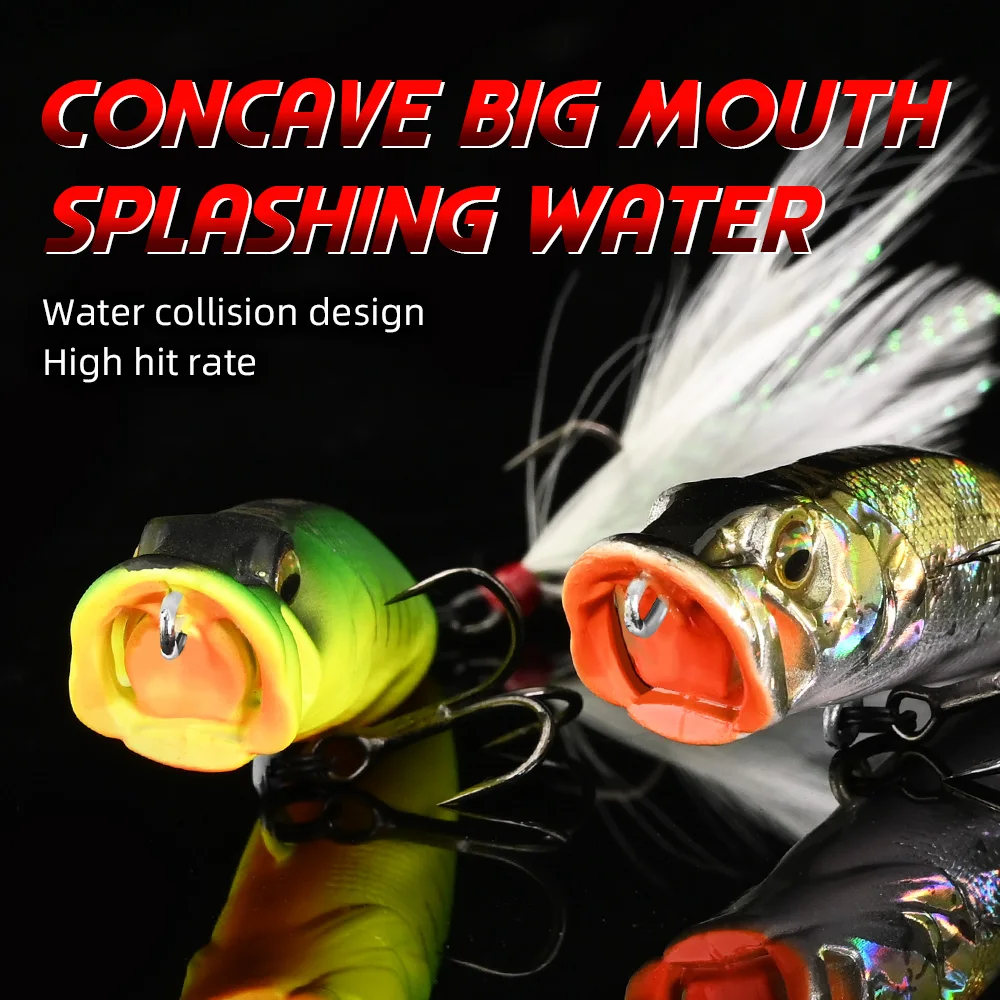 Señuelo de pesca MEREDITH Popper, 64mm, 8,48g, señuelo de pesca Topwater, cebo duro Artificial, pesca para lubina, perca, Lucio, señuelo de pesca - imagen 3