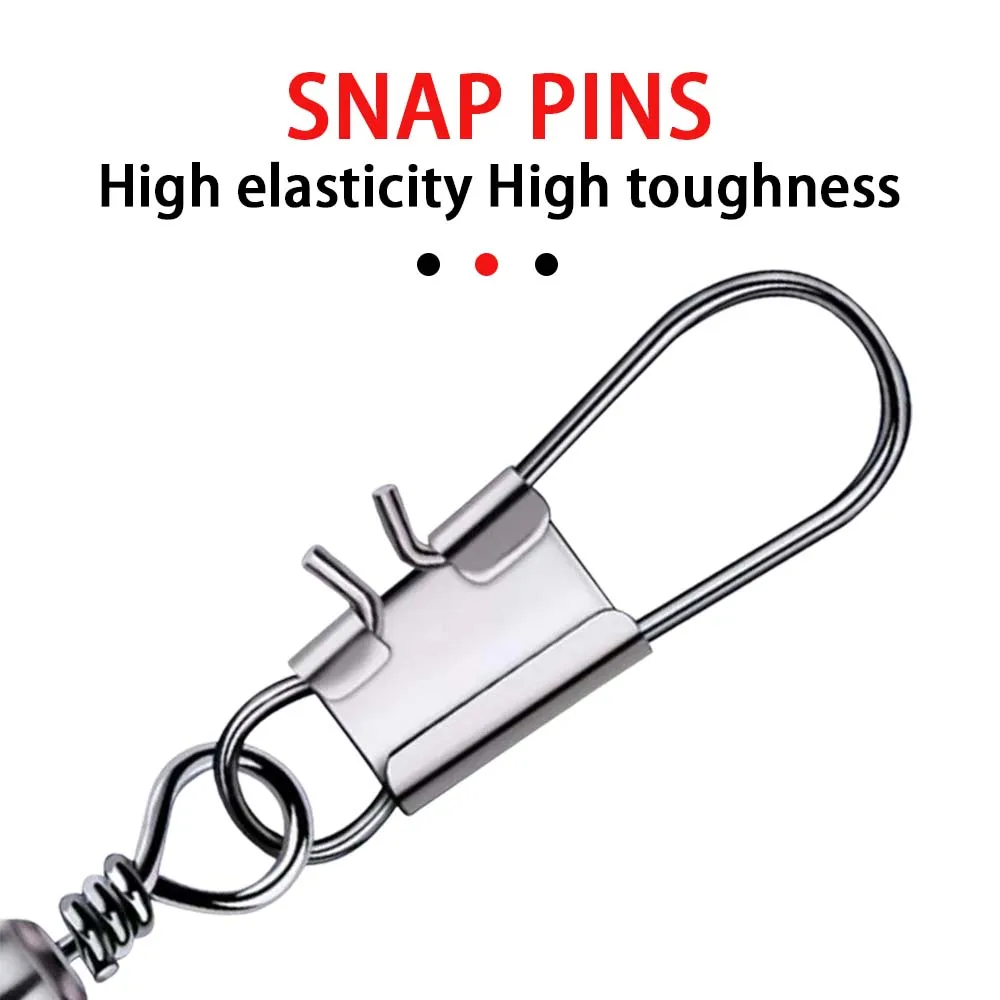 JSFUN 50 Uds conector de pesca giratorios Pin de enclavamiento rodamiento giratorio Snap anzuelo carpa accesorios de señuelo de pesca - imagen 3
