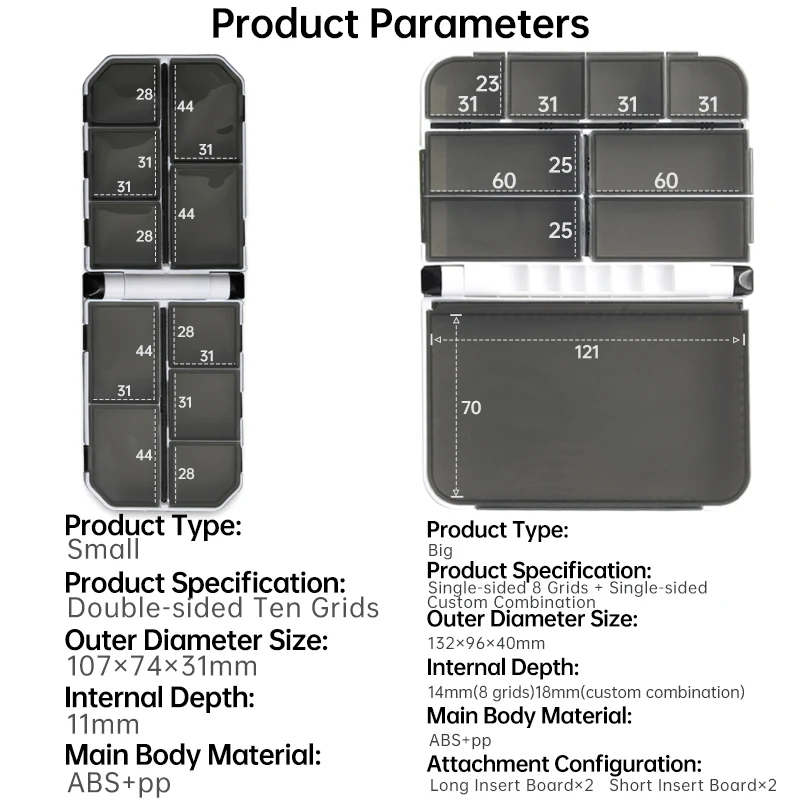 Caja de aparejos de pesca KINGDOM, Mini estuche de almacenamiento, caja de aparejos de pesca voladora, gancho para cuchara de pesca, caja de almacenamiento de cebo, accesorios de pesca - imagen 5
