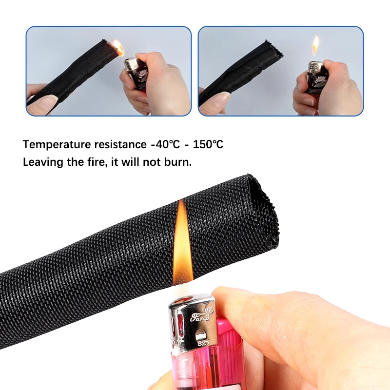 Protector de Cables Trenzado PET Autocerrable 3-60 mm - Negro y Blanco - imagen 4