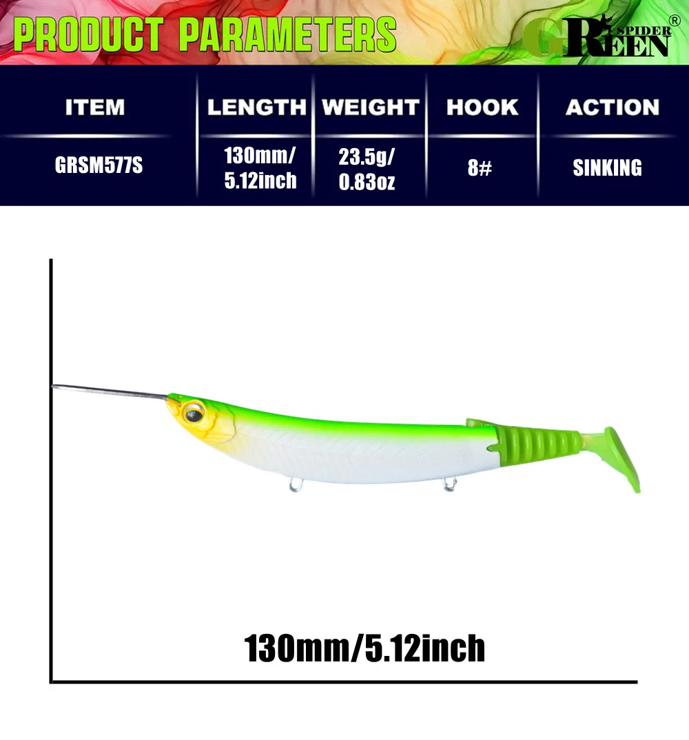 Detalle de anzuelos y cuerpo del señuelo jerkbait
