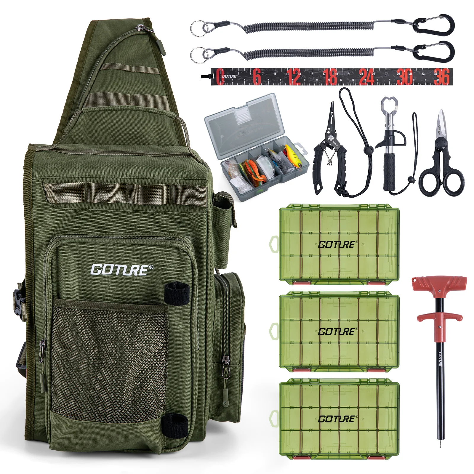 Mochila de pesca Goture 900D impermeable con cajas para aparejos - imagen 2