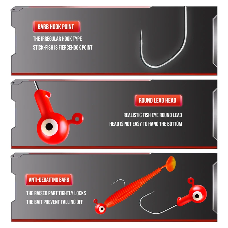 TAIYU 50 unids/set Micro anzuelos coloridos irregulares ganchos de cabeza de plomo para trucha Panfish lubina flujo pequeño Micro cebo con caja - imagen 5