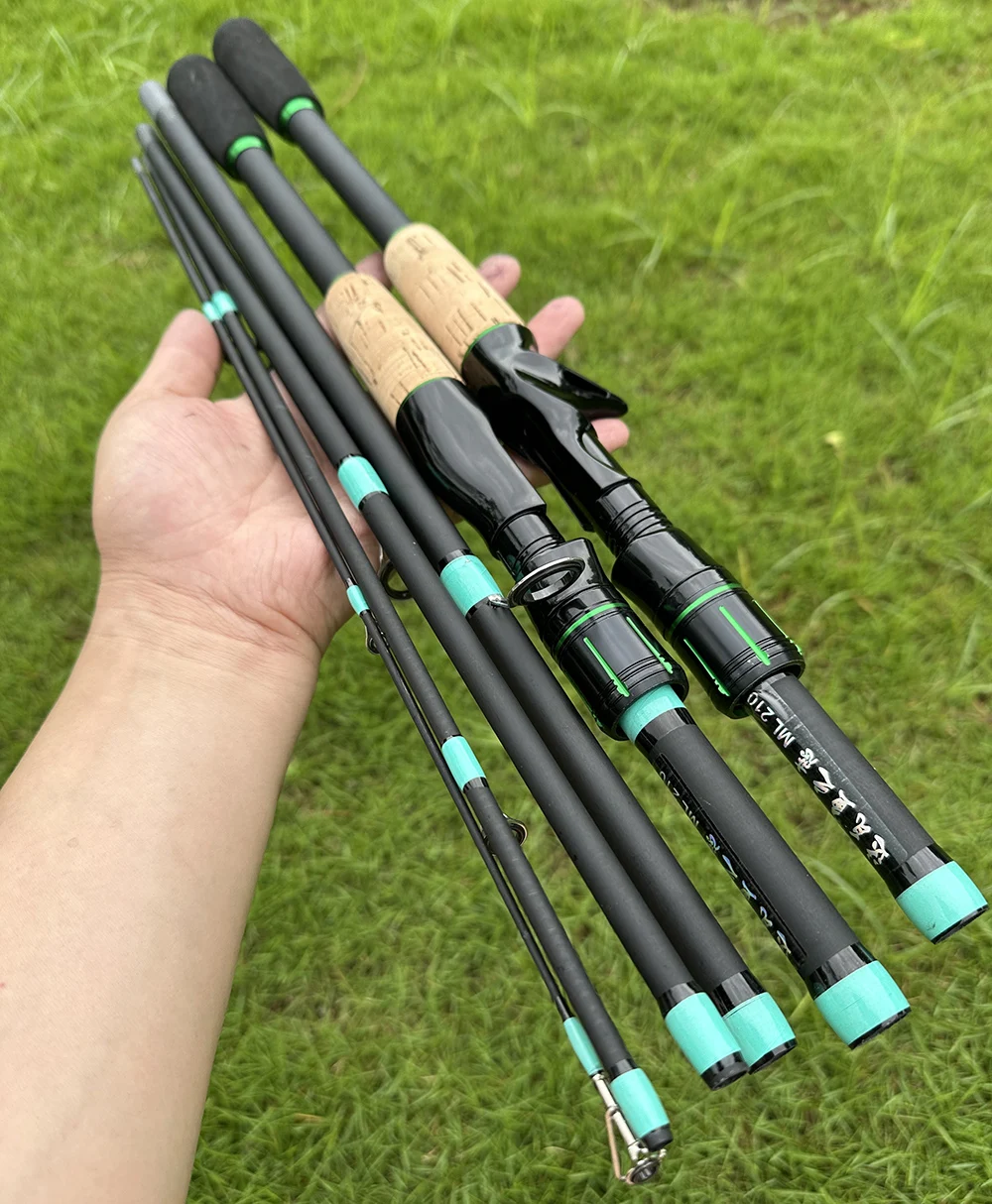 Ghotda-caña de pescar con señuelo de 1,8/2,1 m, accesorio portátil de fibra de carbono, giratoria, fundición, cebo, peso de 3,5-14g - imagen 5