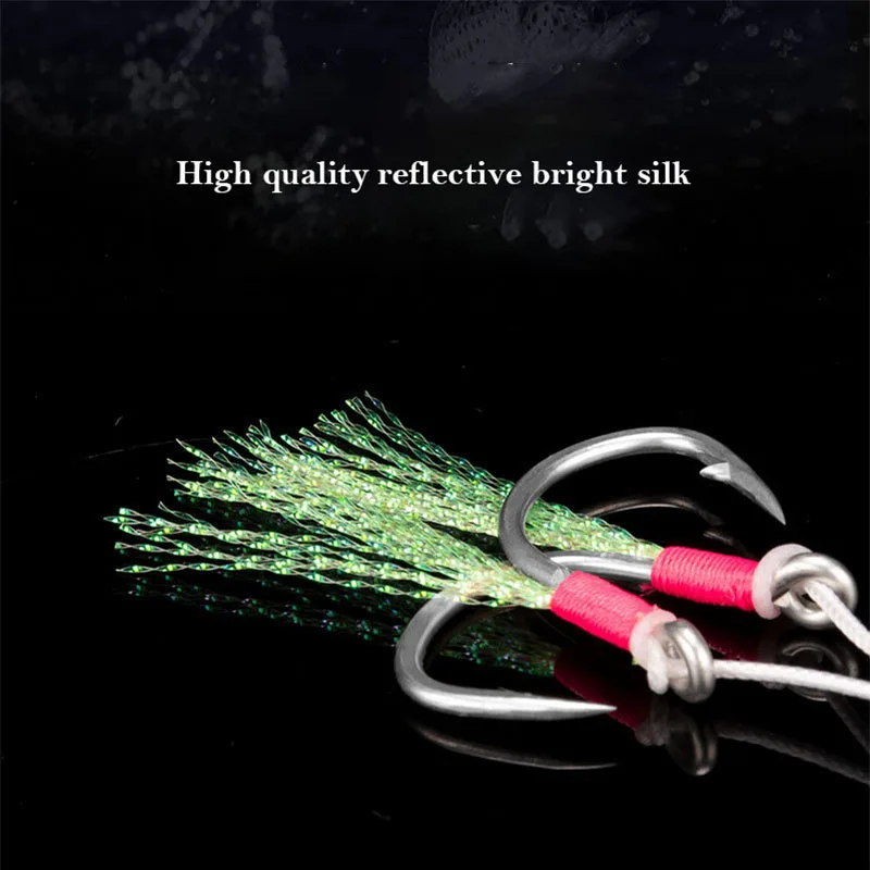 Anzuelo de asistencia para Jigging lento, 10 piezas, 2/0, 3/0, 5/0, 7/0, accesorios de acero de alto carbono, anzuelos de pesca en el mar - imagen 4