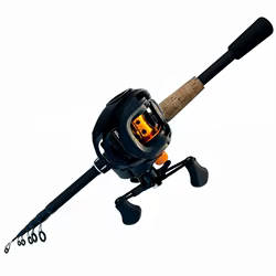 Kit de pesca con señuelo giratorio, caña de pescar telescópica de 8-25g, peso del señuelo, carrete de pesca de baticasting, juego de caña y carrete 19 + 1BB