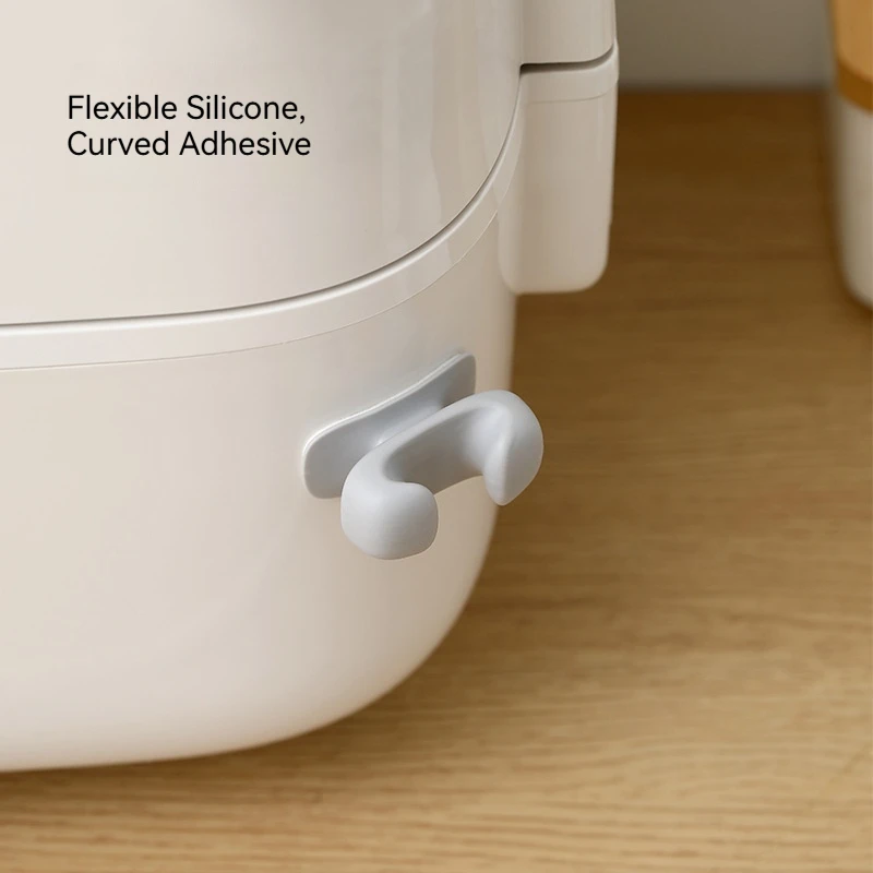 Soporte para cucharas de arroz montado en la pared, estante de almacenamiento de silicona, estante para cuchara de cocina, estante de colocación, utensilios, 1 ud. - imagen 2