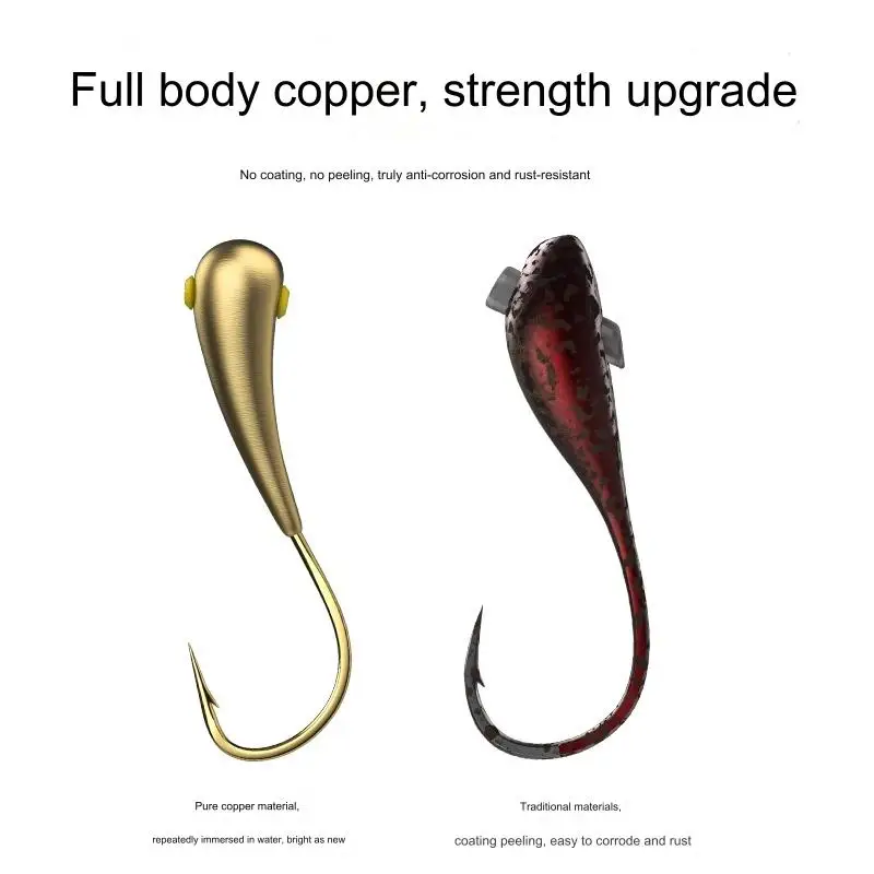 LINNHUE-anzuelo chaotian auténtico, pesca salvaje de 45 grados, cueva tradicional de pesca en césped, se especializa en un anzuelo crucian en invierno - imagen 5