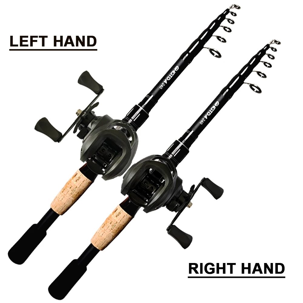 GHOTDA Short Jig Fishing Rod and Reel Combo 1.8m 2.4m Carbon Fiber Fishing Pole and 18+1 BB 7.2:1 Gear Ratio Casting Reel Pesca - imagen 2