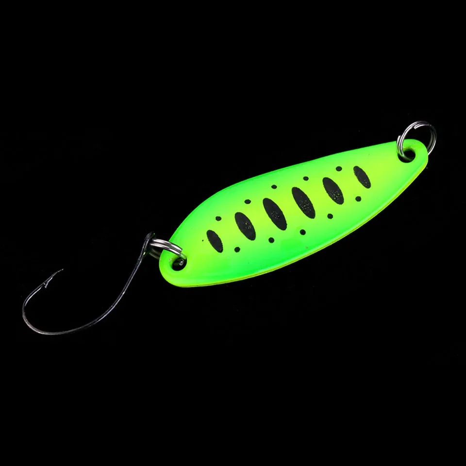 Cebo de pesca de Metal para trucha y lubina, cuchara giratoria de lentejuelas duras pequeñas, 5/6 piezas, 3,5g/5g - imagen 4