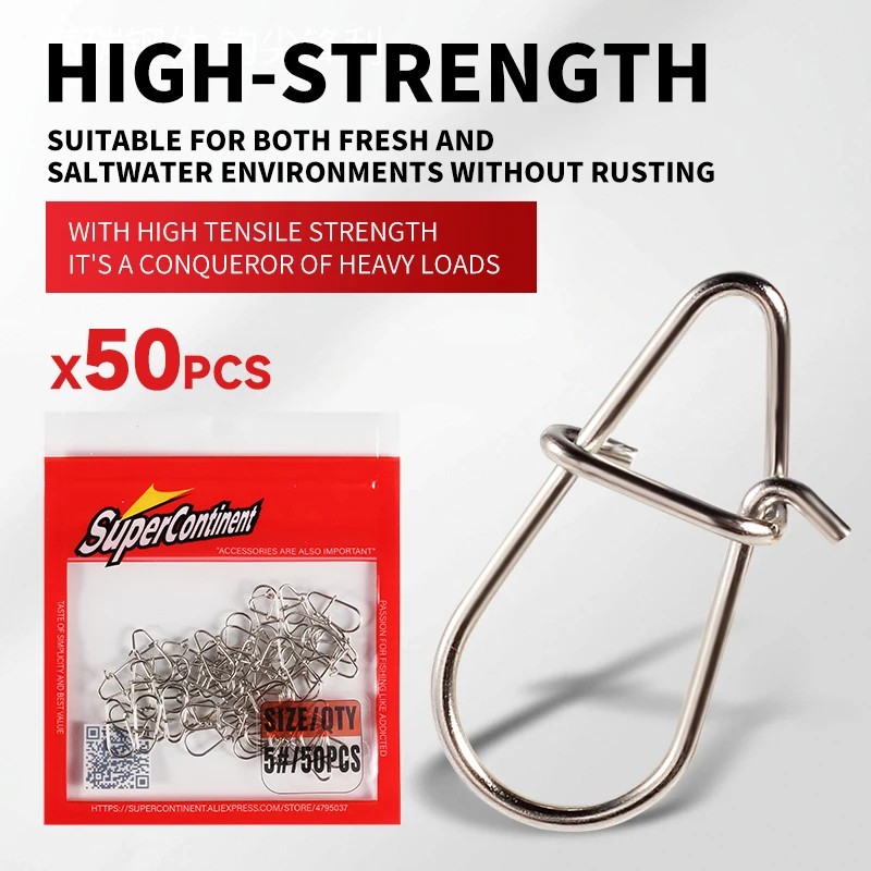 Broches de pesca supercontinentes, Clips de pesca, broches de Crankbait rápidos, conectores de Señuelos de Pesca, pesca en agua salada, señuelo de bloqueo Duo - imagen 3