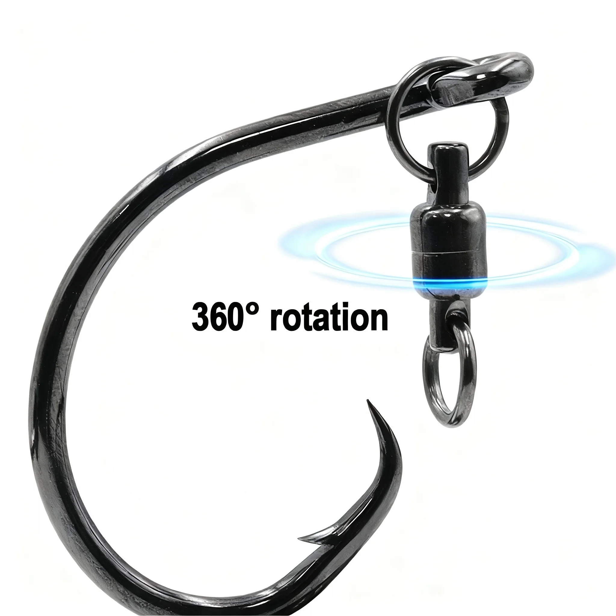 FishTrip Gancho circular de 5 piezas con gran juego giratorio de acero inoxidable, cebo vivo, anillado para agua dulce y salada - imagen 3