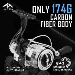 Carrete de pesca NE1500/2500 fibra carbono rodamientos SS balancín CNC