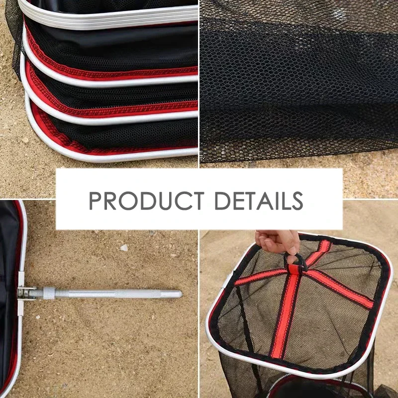 Jaula de pesca plegable Lawaia con bolsa, malla densa pegada, pesca en el campo, protección de pesca de secado rápido, jaula de pesca de boca cuadrada - imagen 4