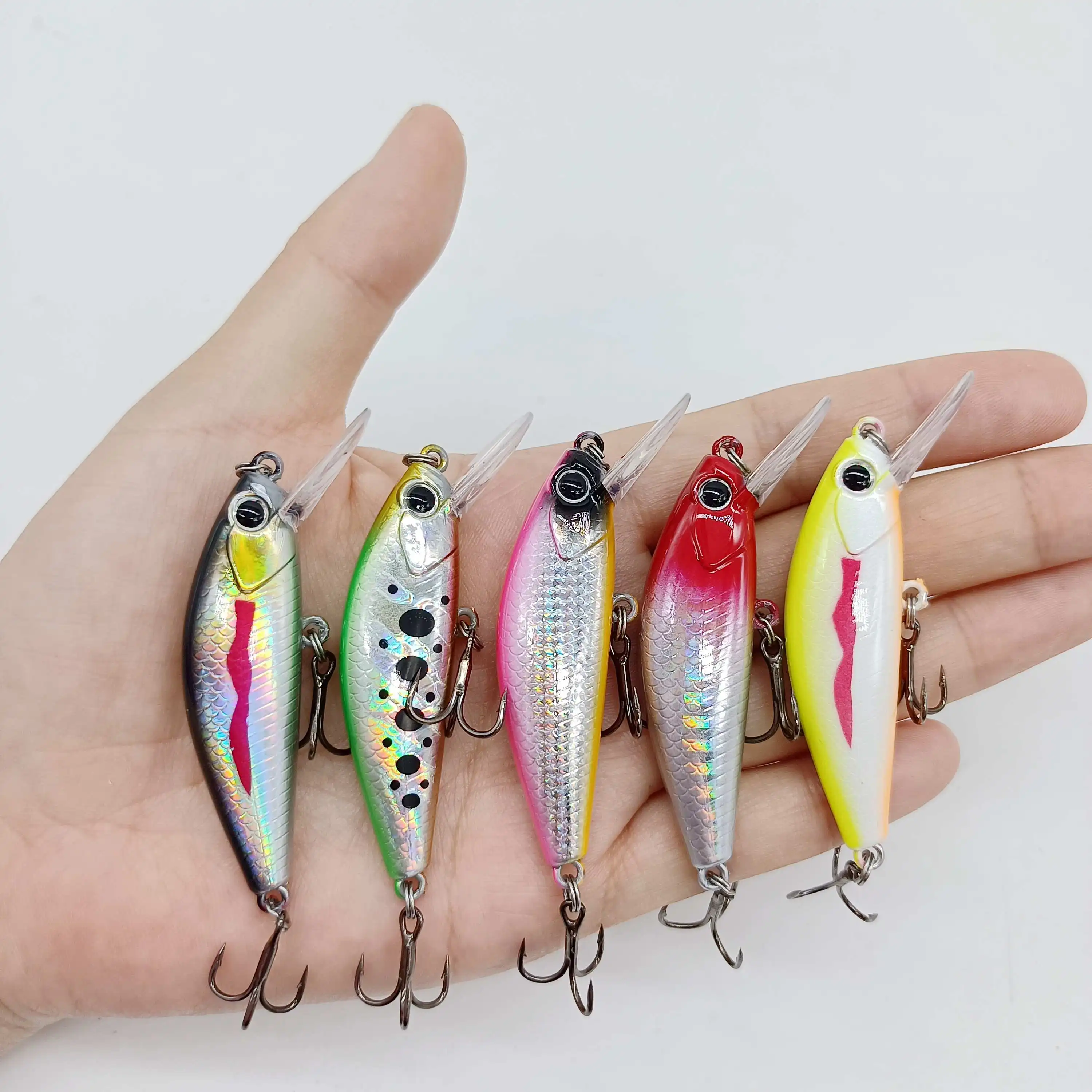 DUODUOYU-SEÑUELOS DE PESCA DE pececillos, cebos artificiales de 11g/55mm, Crankbait Isca, para lubina, perca, Lucio, trucha, 1 piezas, nuevo - imagen 5
