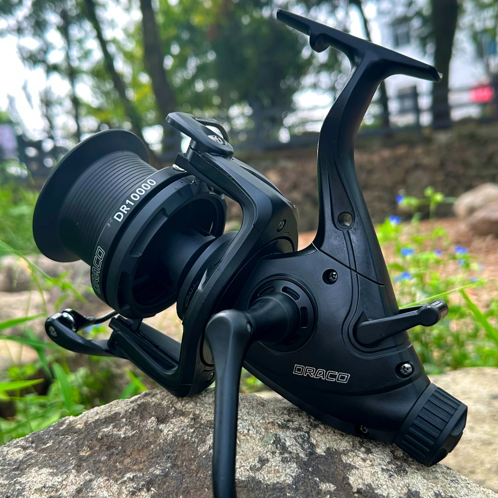 Carrete de pesca giratorio de carpa, carretes de fundición suave de doble freno, serie 9000-12000, carretes de larga distancia de arrastre máximo de 20KG para todas las aguas - imagen 2
