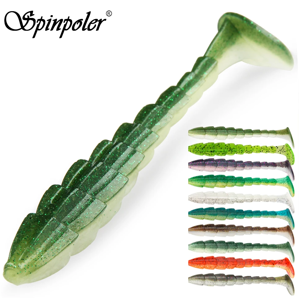 Spinpoler-cebo suave para pesca, señuelo de pesca, palo de cola de paleta, gusano, 7cm, 9cm, 11,5 cm, insecto salado, Swimbait, Wobbler, lubina, trucha - imagen 5