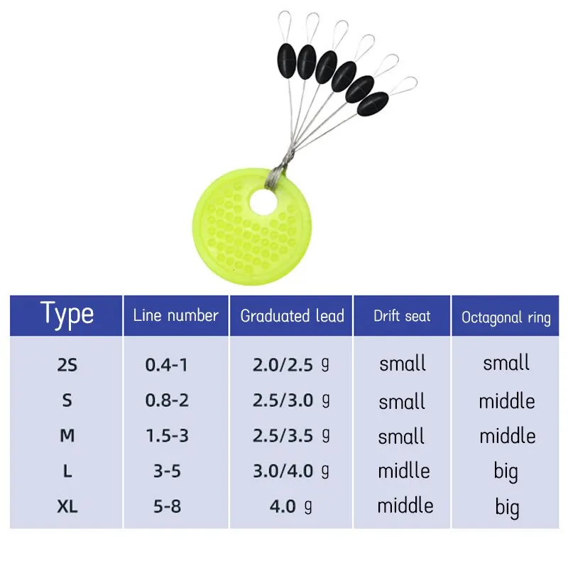 Tapón de cuentas Bobber de goma para Pesca, 180 piezas/30 grupos, bolas espaciales ovaladas de goma, accesorios de aparejos de Pesca con mosca de carpa marina, 6 en 1 - imagen 3