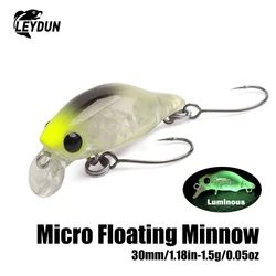 Leydun-señuelos de pesca con superficie de marioneta, pececillo, 30mm, 1,5g, flotante, poco profundo, Crankbait, pesca, Swimbaits artificiales, aparejos