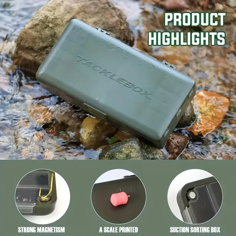 Caja de pesca de carpa, caja de equipo de pesca multiusos portátil, compartimentos, caja de pesca, equipo de pesca A725 - imagen 2