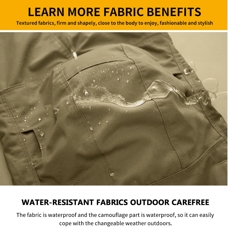 Pantalones de pesca al aire libre para hombres, pantalones de trabajo informales, pantalones Cargo de entrenamiento para ir al trabajo, equipo de senderismo impermeable, pantalones de Camping - imagen 5