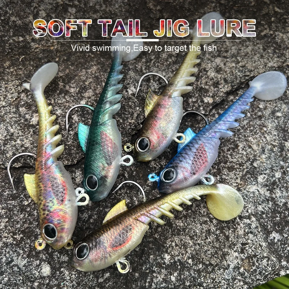 2 uds nuevo 9,4 cm/13,5g cebo suave para lubina con gancho de plomo Dark Sleeper 6,3 cm/6,5g señuelo para pececillos Pike Shad SwimBait - imagen 3