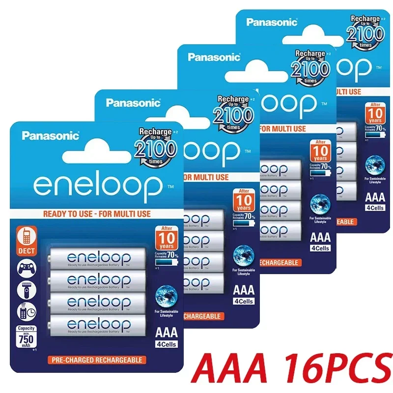 Baterías recargables Eneloop AA Panasonic NiMH para linterna