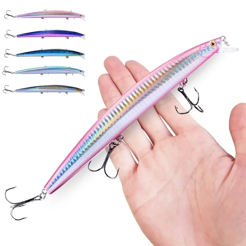 16 colores 18cm 24g Minnow señuelo de pesca láser Crankbait cebo Artificial duro plástico grandes peces falsos señuelos cebo de pesca de mar - imagen 3