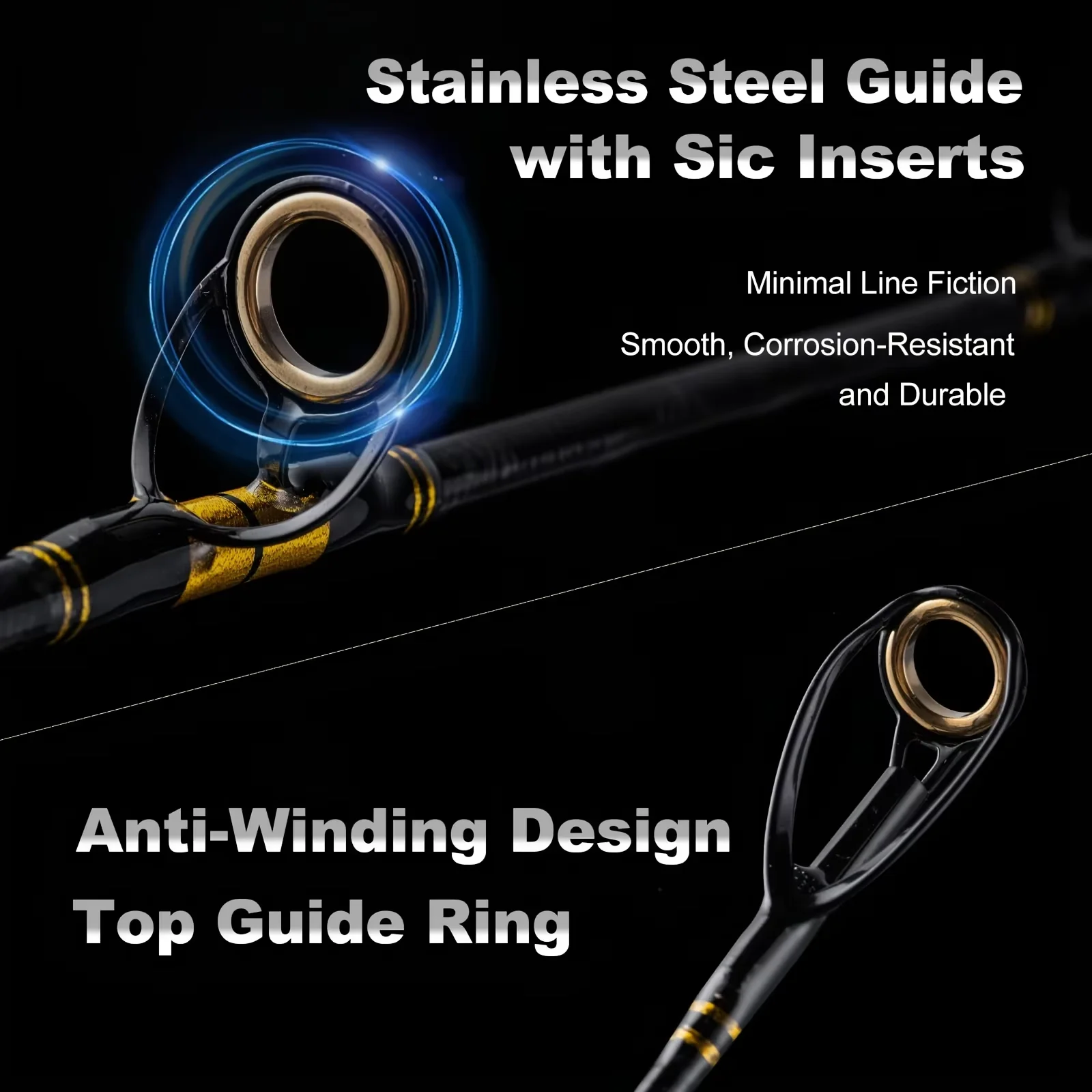 Goture-caña de pescar Jigging para barco, 2,1 m, mango de agarre dividido EVA, caña giratoria de carbono pesada de 3 piezas para viajes, Surf, agua salada - imagen 3