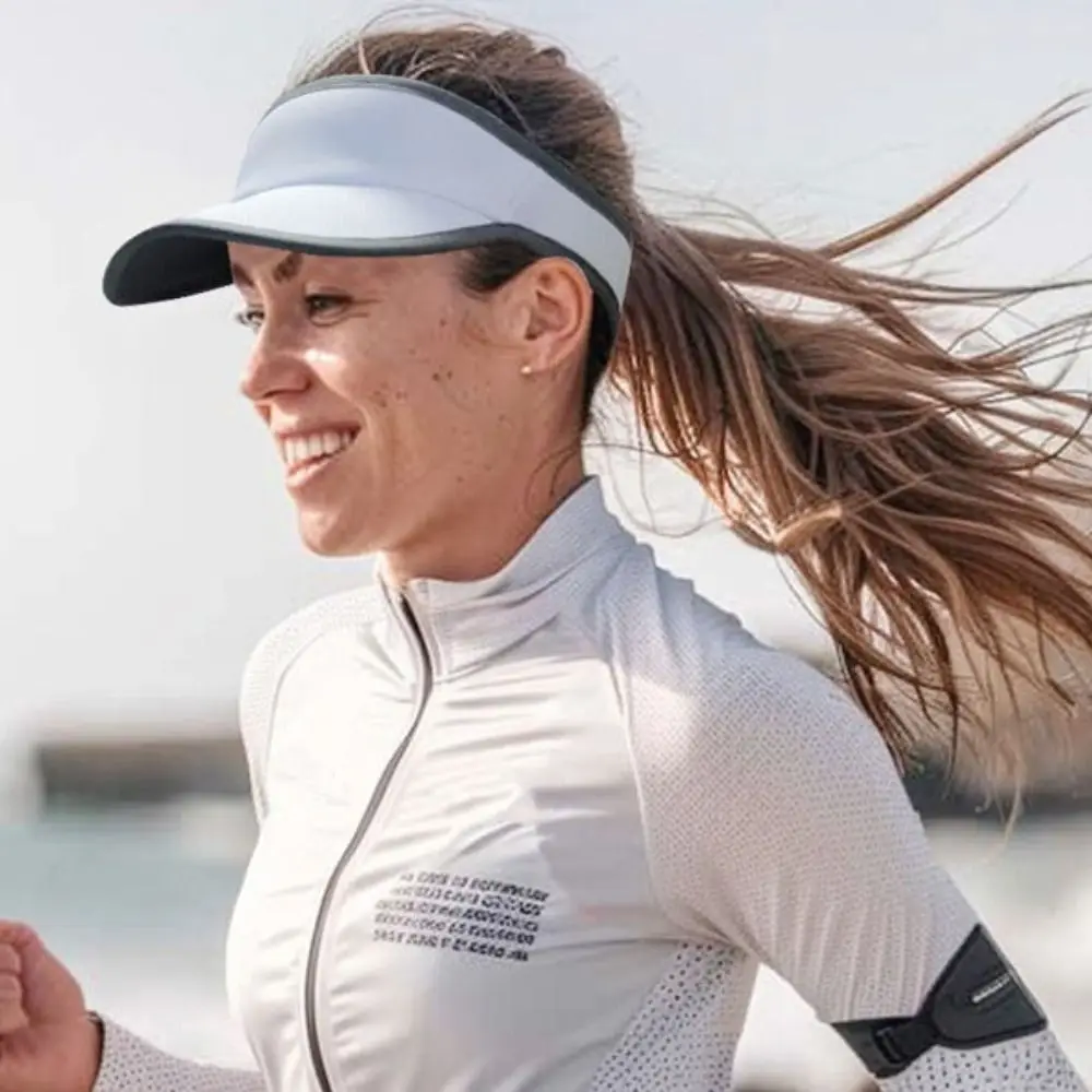 Visera de malla de verano, tapa superior vacía, sombrilla ajustable, sombrero para el sol, protección solar transpirable, sombrero de tenis para correr y viajar - imagen 3