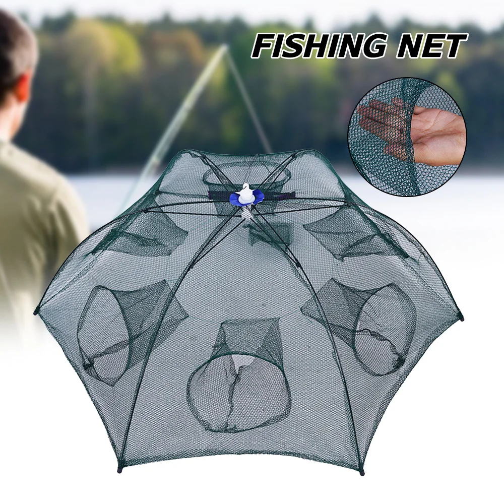Red paraguas plegable de nailon para capturar peces y cangrejos - imagen 3
