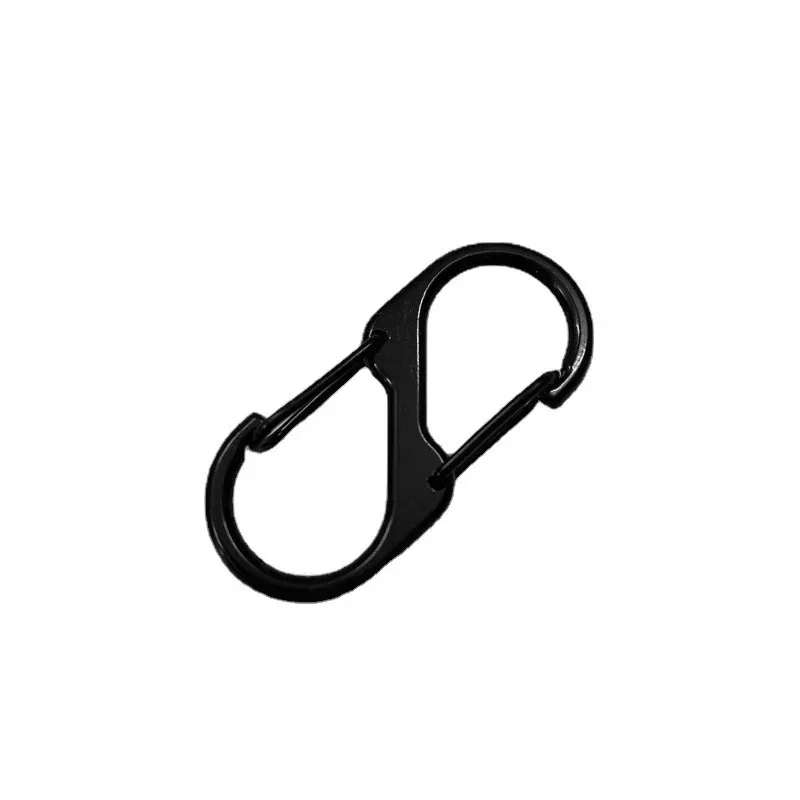 Hebilla de aleación de Zinc de 5 piezas, hebilla S de 8 figuras, gancho de resorte de doble cabeza, joyería negra para senderismo, Camping al aire libre - imagen 3