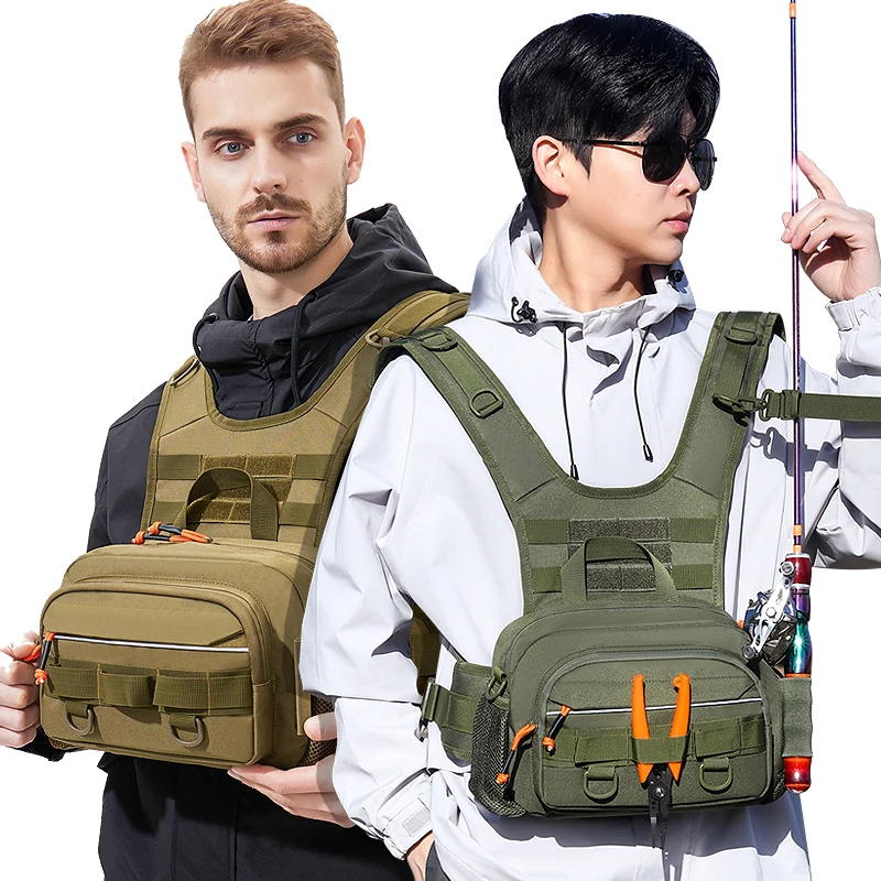 Mochila táctica de pesca con soportes para cañas y señuelos - imagen 2