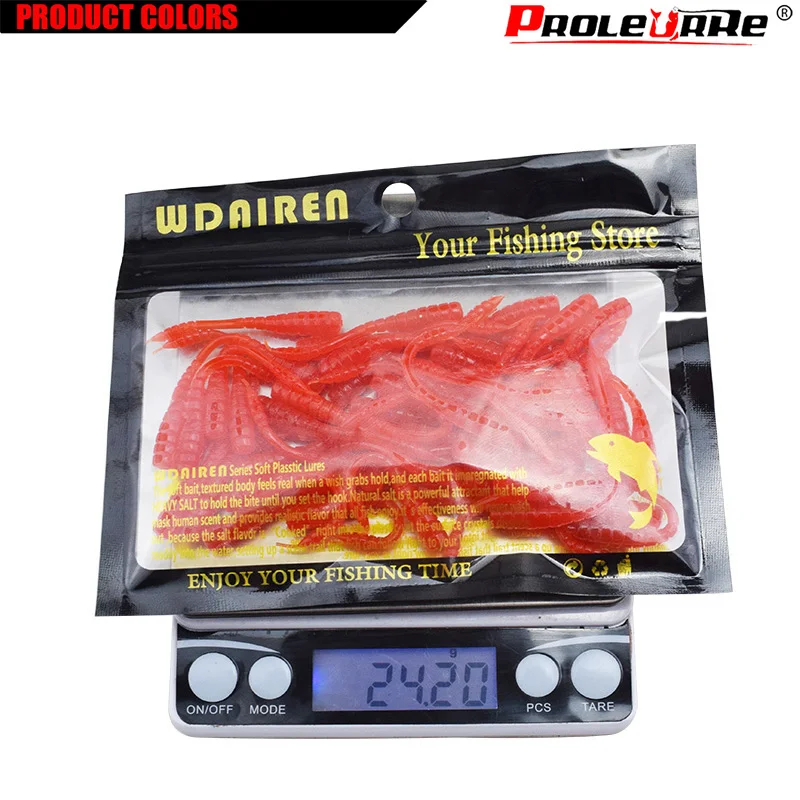 50 unids/lote 4,5 cm Ajing señuelo de pesca suave Mini cebo de plástico Tpr Rockfishing Stream río mar depredadores más pequeños aparejos de tiro de gota - imagen 5