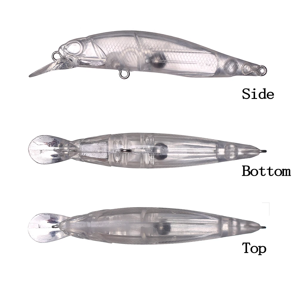 Chan'sHuang 20 piezas cebo en blanco sin pintar 7,5 cm/9 cm pececillo de fundición larga el imán en el interior DIY Señuelos de pesca artificiales - imagen 3