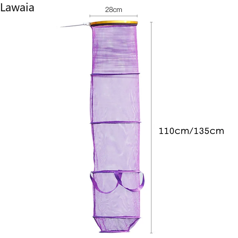 Red de pesca de secado rápido, jaula para camarones con bolsa, trampa de pesca, profundidad de 110cm/135cm, trampas plegables para crayones, herramienta de pesca de carpa - imagen 2