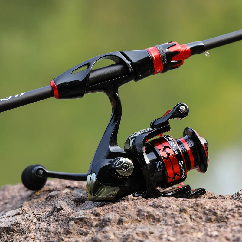 Sougayilang-caña de pescar giratoria de fibra de carbono, Kit de carrete de pesca de alta velocidad, 2,1: 1, 5,2 m - imagen 5