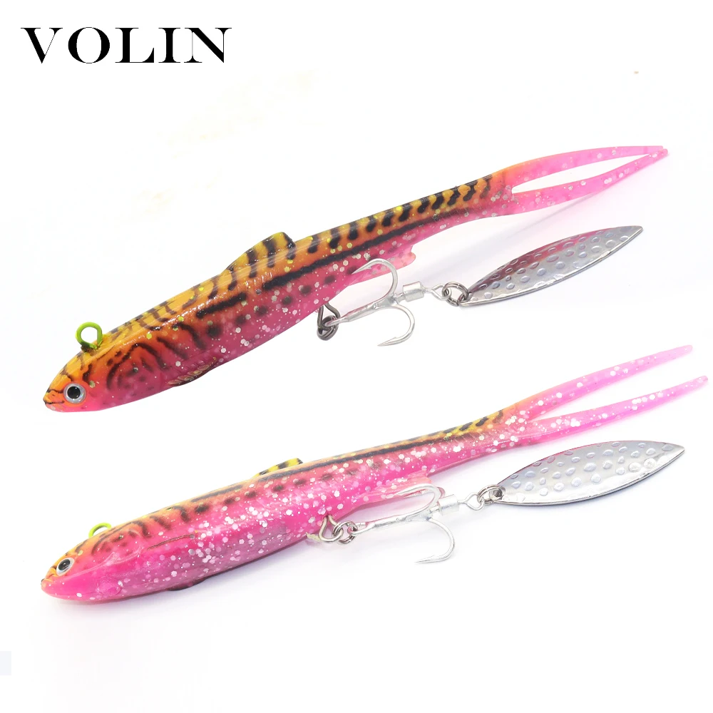 Volin-Señuelos de Pesca de 140mm y 27G, señuelos blandos Wobblers, cebo Artificial de silicona, señuelo de pesca de lubina - imagen 3