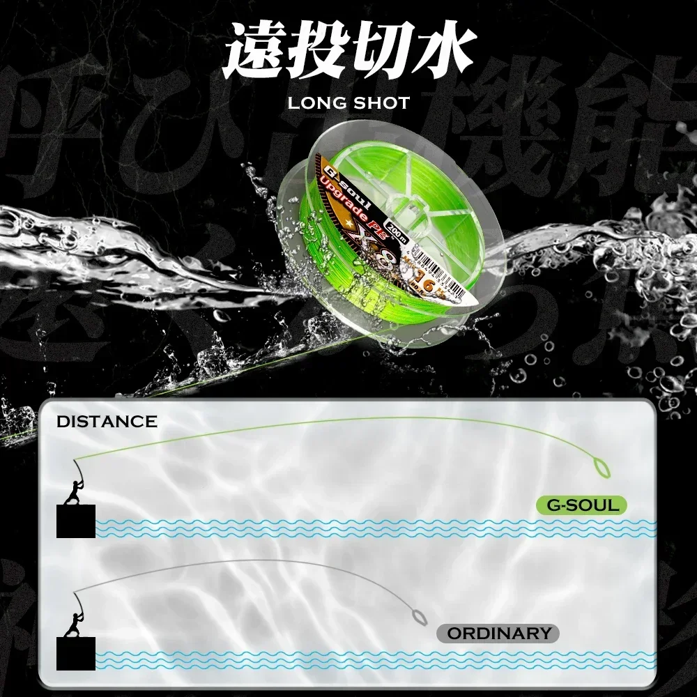 YGK G-SOUL X8 100% línea de pesca mejorada Original súper fuerte 8 hebras multifilamento PE línea 150M 200M Japón 8X línea trenzada - imagen 5