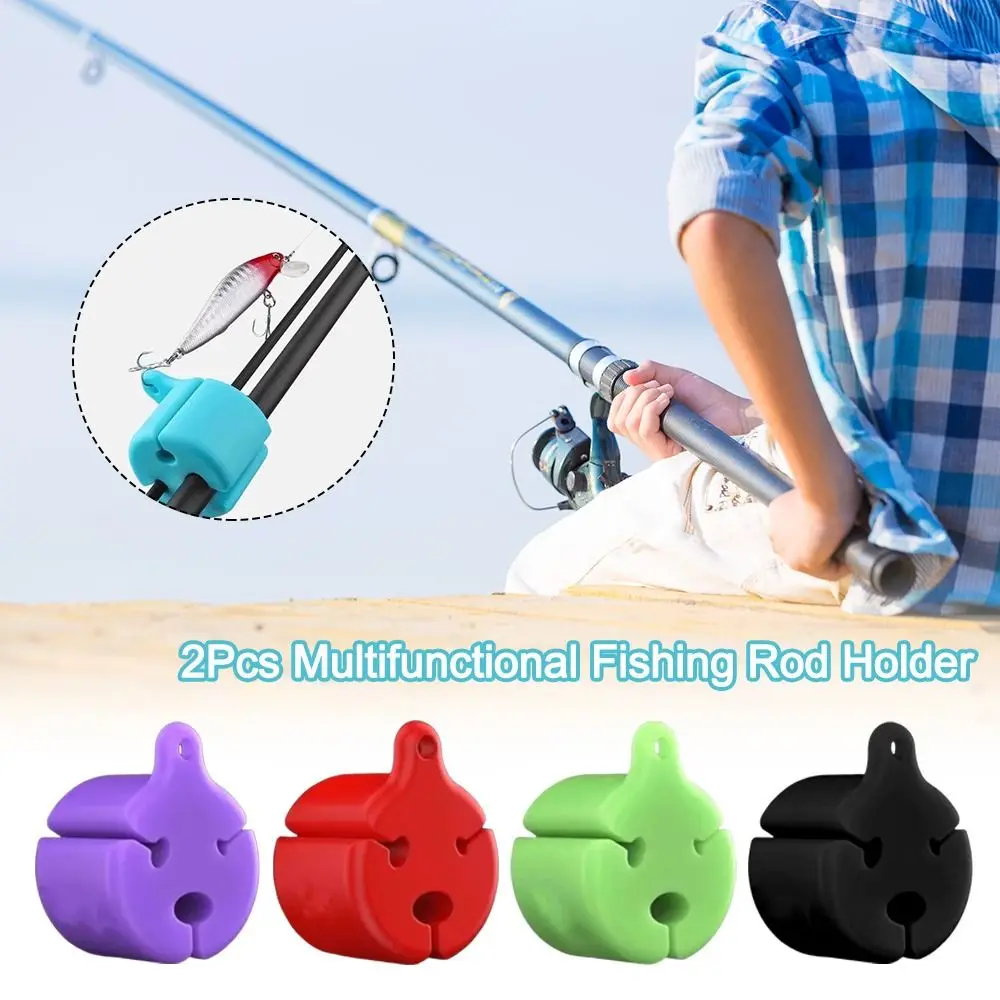 Soporte multifuncional para caña de pescar, Clip de almacenamiento de aperitivos montado en la pared, correas antideslizantes para caña de pescar, 2 uds. - imagen 5