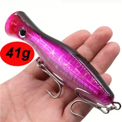 1 Uds pesca en agua salada Topwater flotante 12,5 cm/41g señuelo Popper grande tipo articulos de pesca cebo Artificial