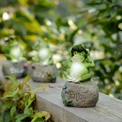 Adornos de resina de rana para jardín y decoración artesanal