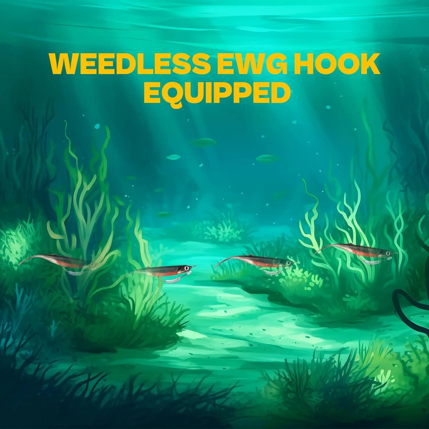 Anzuelo de pesca FishTrip, anzuelos de natación ponderados con soporte de cebo moldeado, equipados con anzuelos de pesca de gusanos EWG sin malezas, agua salada - imagen 5